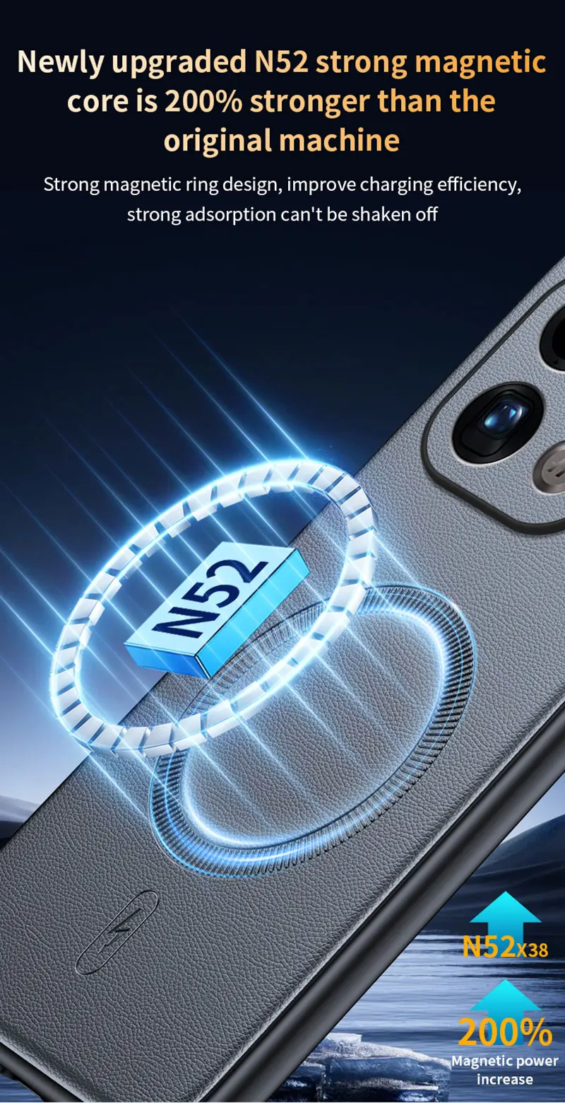 Für OPPO Find X9 Pro Hülle Magnetische Leder-Schutzhülle Für OPPO Find X9 Pro Anti-Fingerabdruck Rutschfest PC+TPU – Detail 9