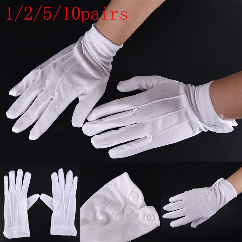 【S14】1Pair White Formal Gloves White Honor Guard Parade Santa Women Men Inspection【XXX】