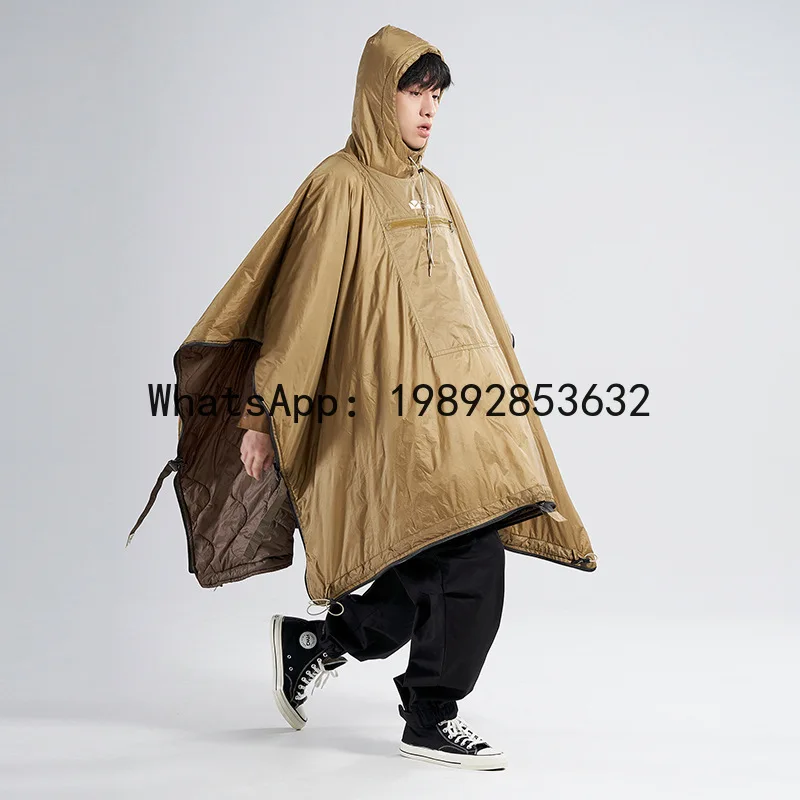 

Спальный мешок Z6 для кемпинга на открытом воздухе, утепленный, с защитой от холода, в виде накидки, теплый хлопковый плед.