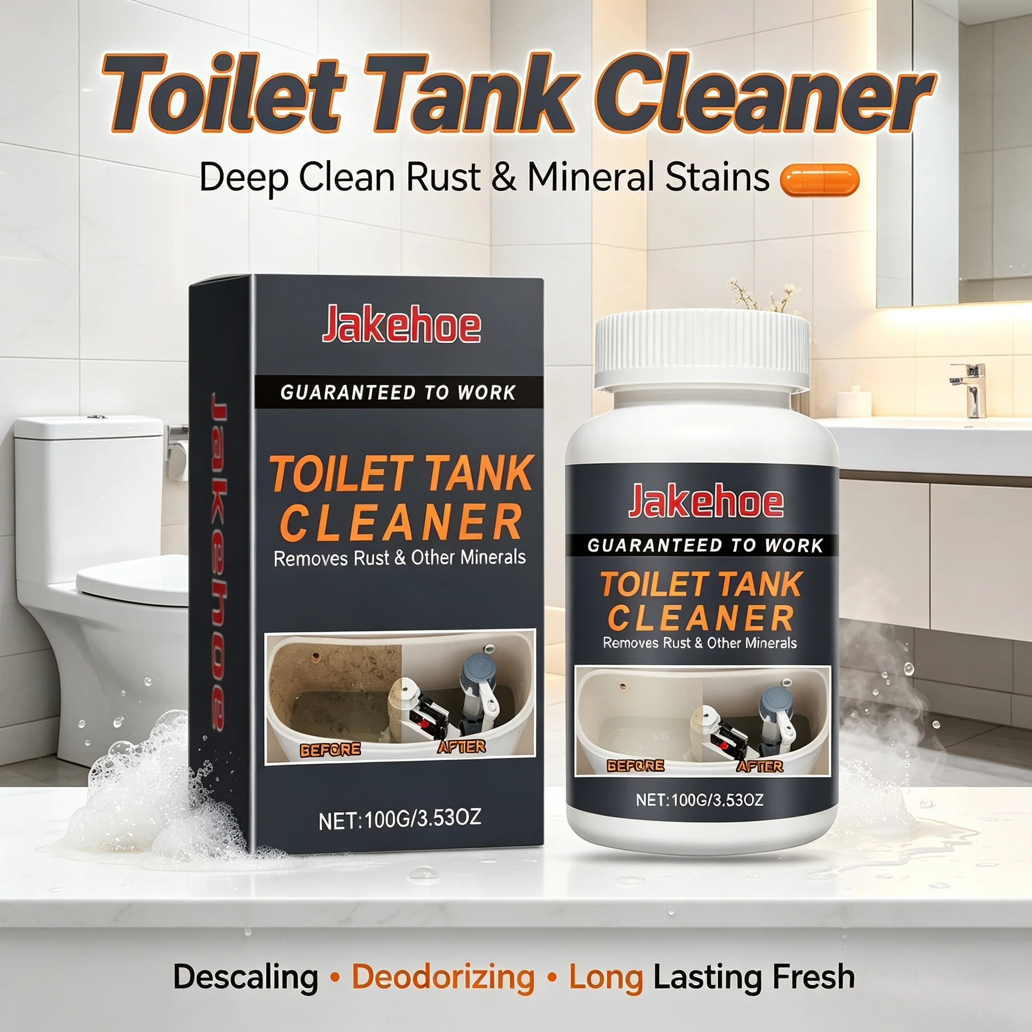 Toilet Tank Cleaning Powder Cistern Dirt Hard Water Stains Rust Mineral Deposit Remove Bathroom Toilet Tank Maintenance Cleaner