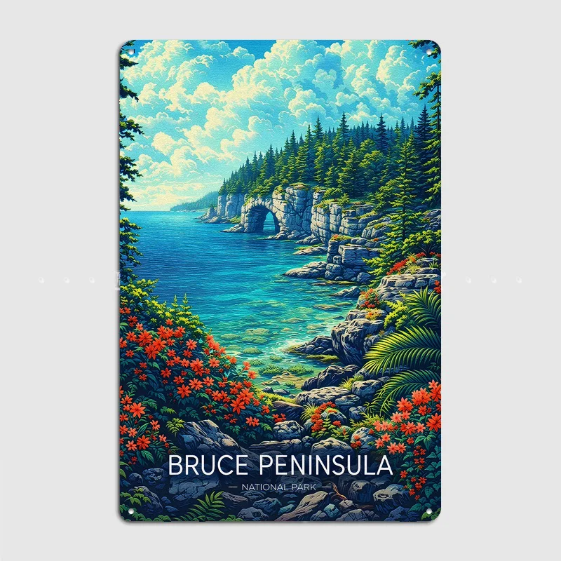 Bruce Peninsula National Park Travel Poster Metal Tin Sign Indoor Outdoor Home Decor Bar Custom Posters Wall Room Decorations