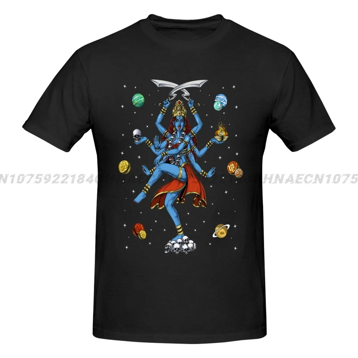 Hindu Goddess Kali Indian Culture Mens Clothing Printed Cotton T-Shirt Streetwear Tops Tees For Men