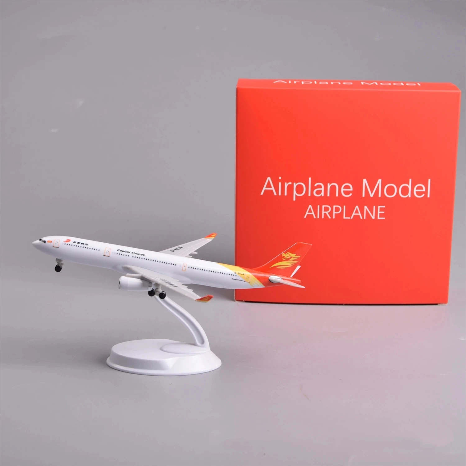 20cm Plastic Model Aircraft Capital Airlines A330 Airplane Model Kit with Stand For Aviation Souvenir Gift Collection Display