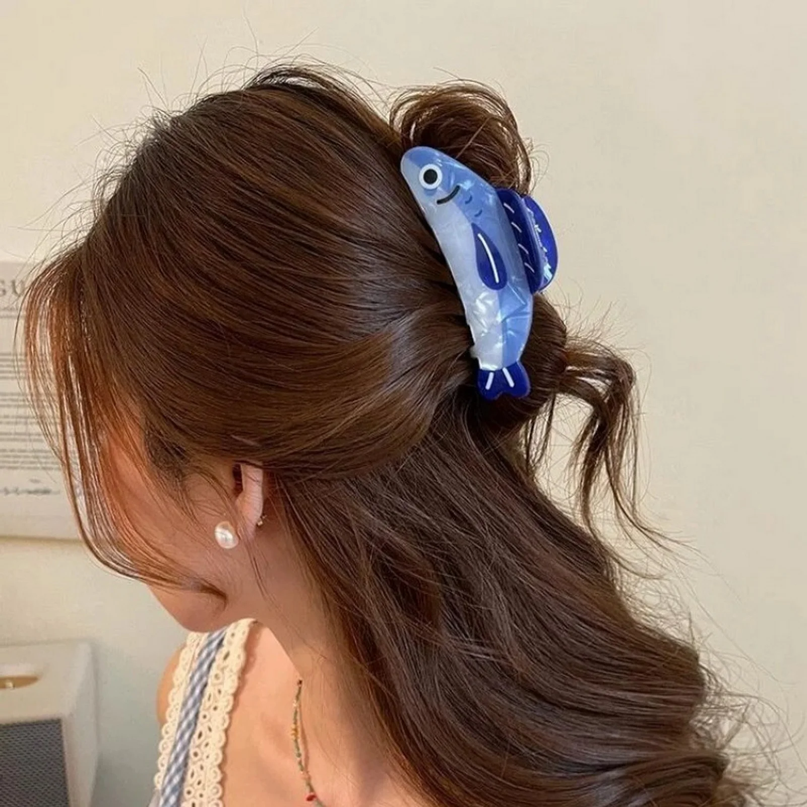 الكرتون السردين مقاطع الشعر متعة البحر الحيوان تصميم القرش دولفين PVC مشبك شعر للنساء الفتيات هدايا الحفلات 9.5/13 سنتيمتر #4