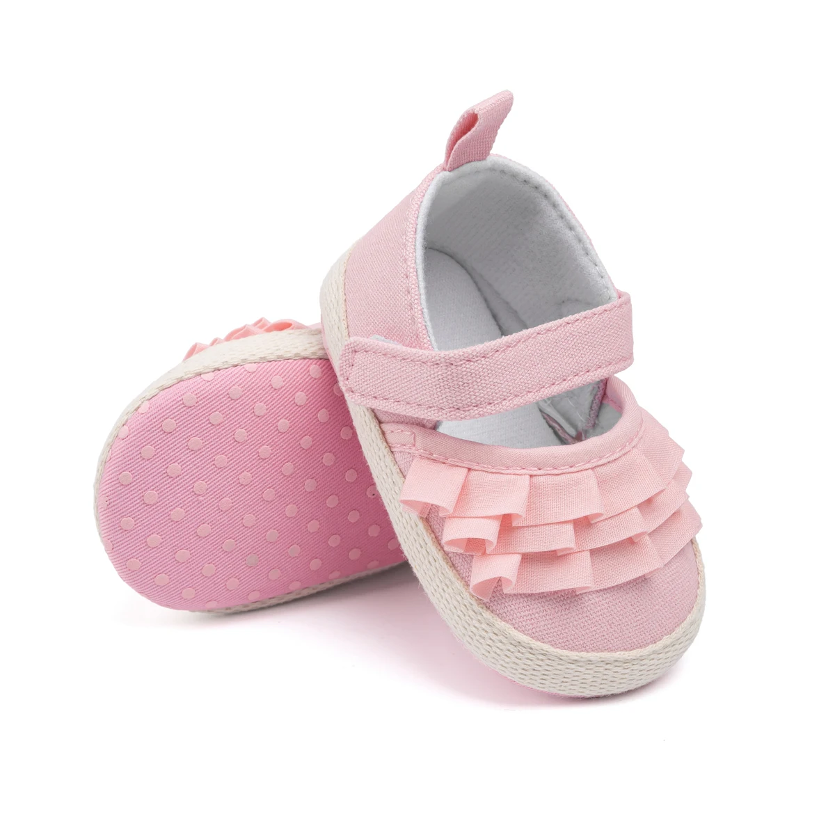 KIDSUN Beautiful Lace Baby Girls Shoes Spring Autumn Cotton Sole Non-Slip Toddler First Walkers Crib Shoes for Princess Wedding