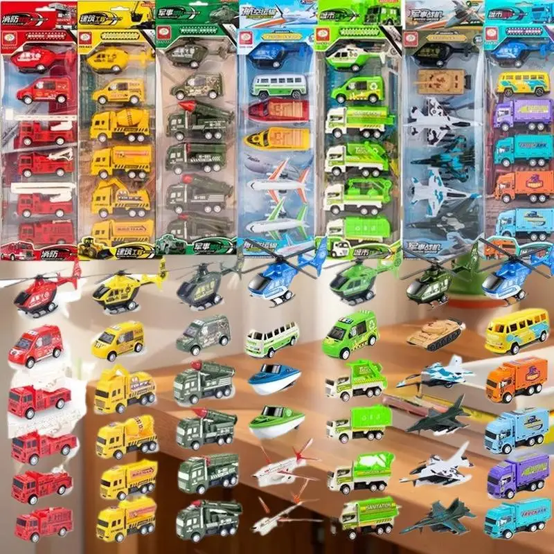 Jouets passionnants pour garçons : 4/6 pièces, modèles de camions d'ingénierie et d'assainissement, super cadeaux