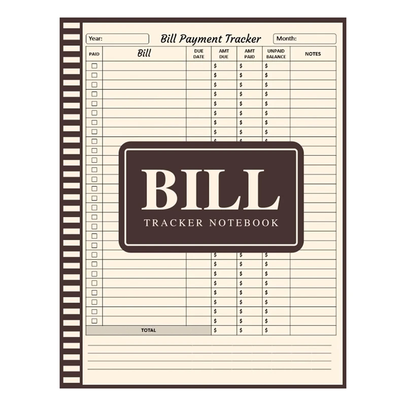 Bill Tracker Notebook - ผู้จัดระเบียบบิลรายเดือนและผู้วางแผนสําหรับการจัดทํางบประมาณส่วนบุคคล การเงิน ผู้จัดรายการตรวจสอบการชําระเงิน