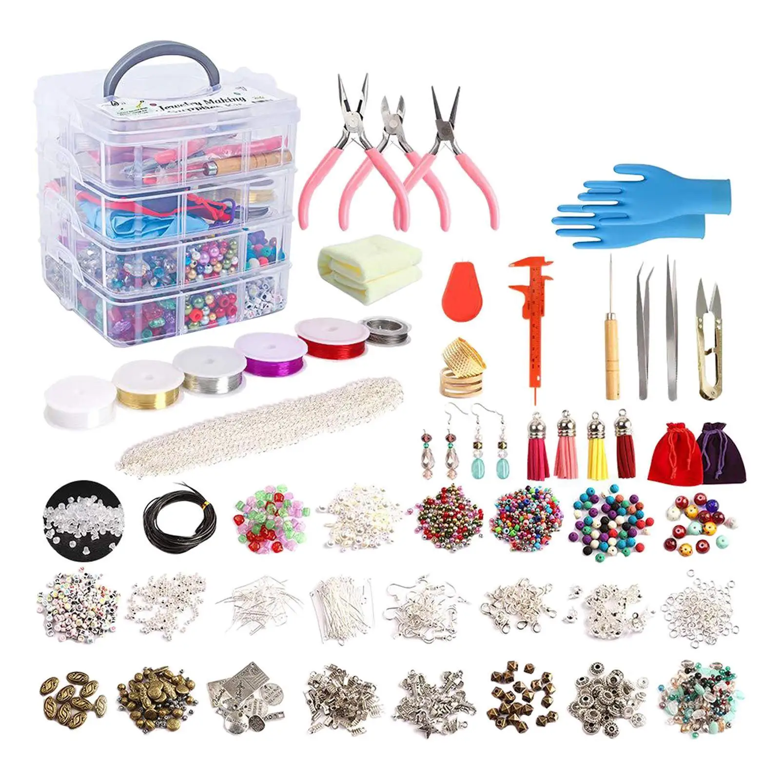 Acrylic Seed Beads Crafts DIY Lobster Clasps for Earring Jewelry Making