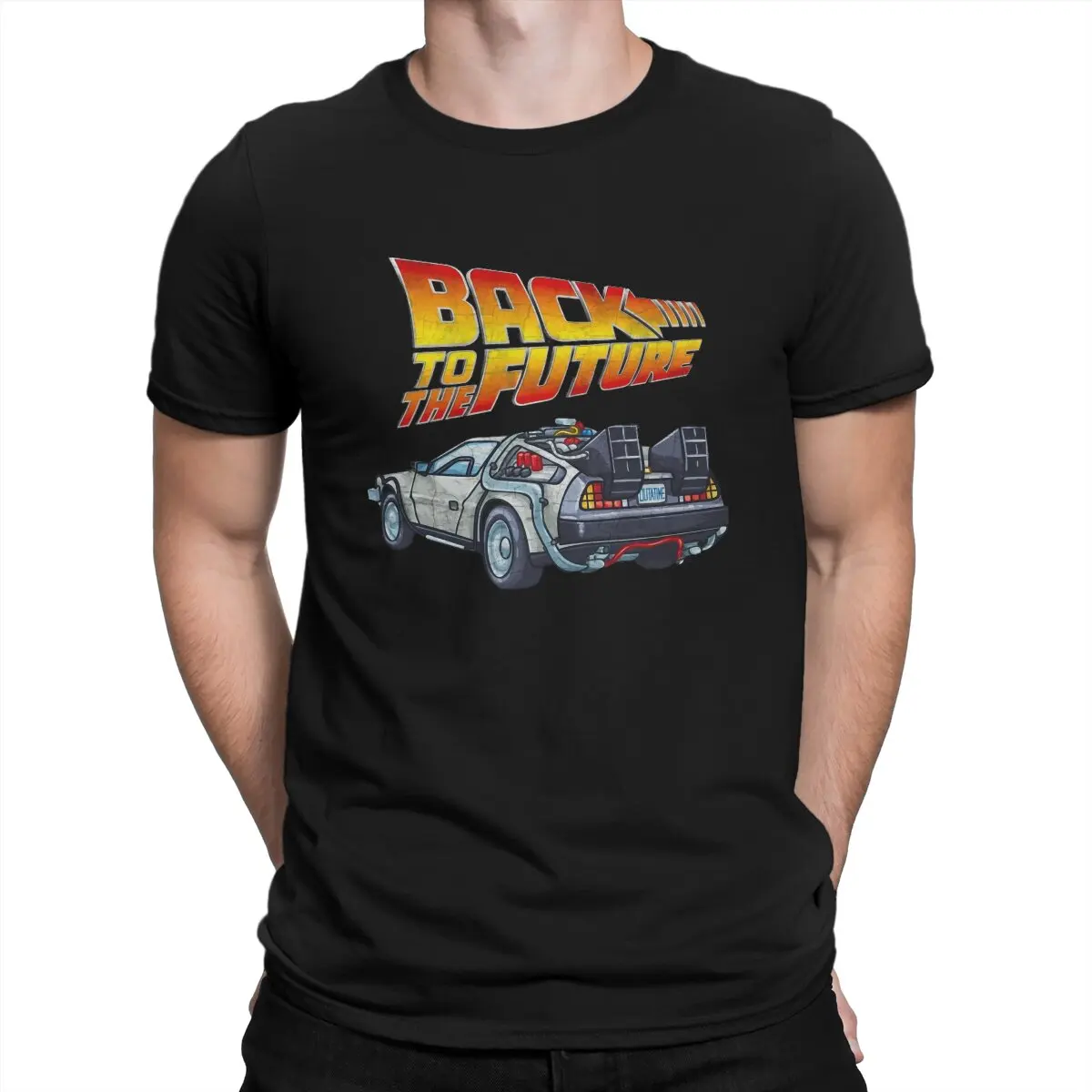 Return to the Future Creative TShirt for Men DMC DeLorean Round Collar Pure Cotton T Shirt Personalize Gift Clothes OutdoorWear