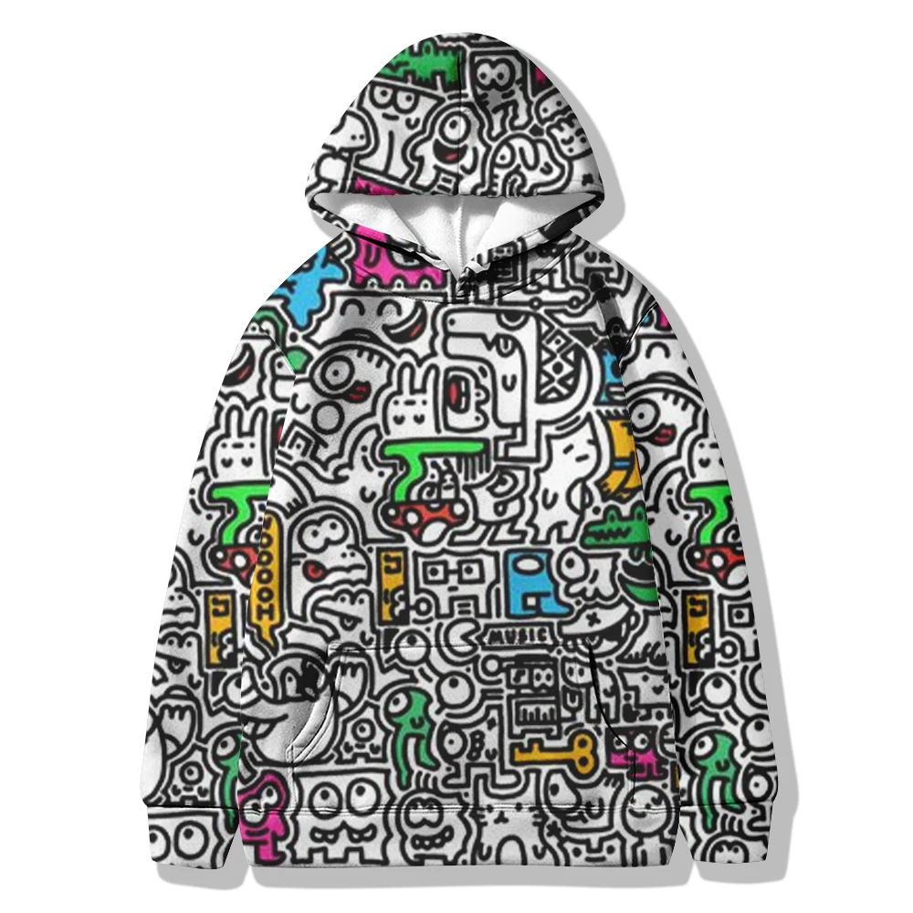 Cartoon Creative Women's Hooded Sweatshirt With Unique Drawstring, Super Large Hooded Sweatshirt Suitable For Daily Work