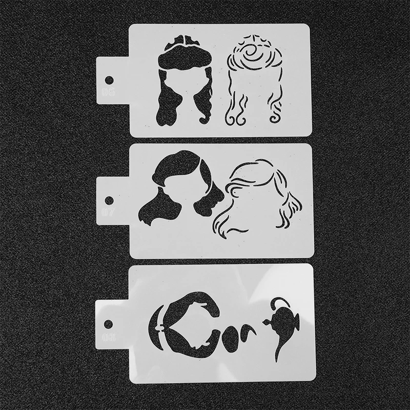 18 stuks bodypainting holle sjablonen herbruikbare meisje prinses stijl vakantie feest make-up body art schilderij sjablonen