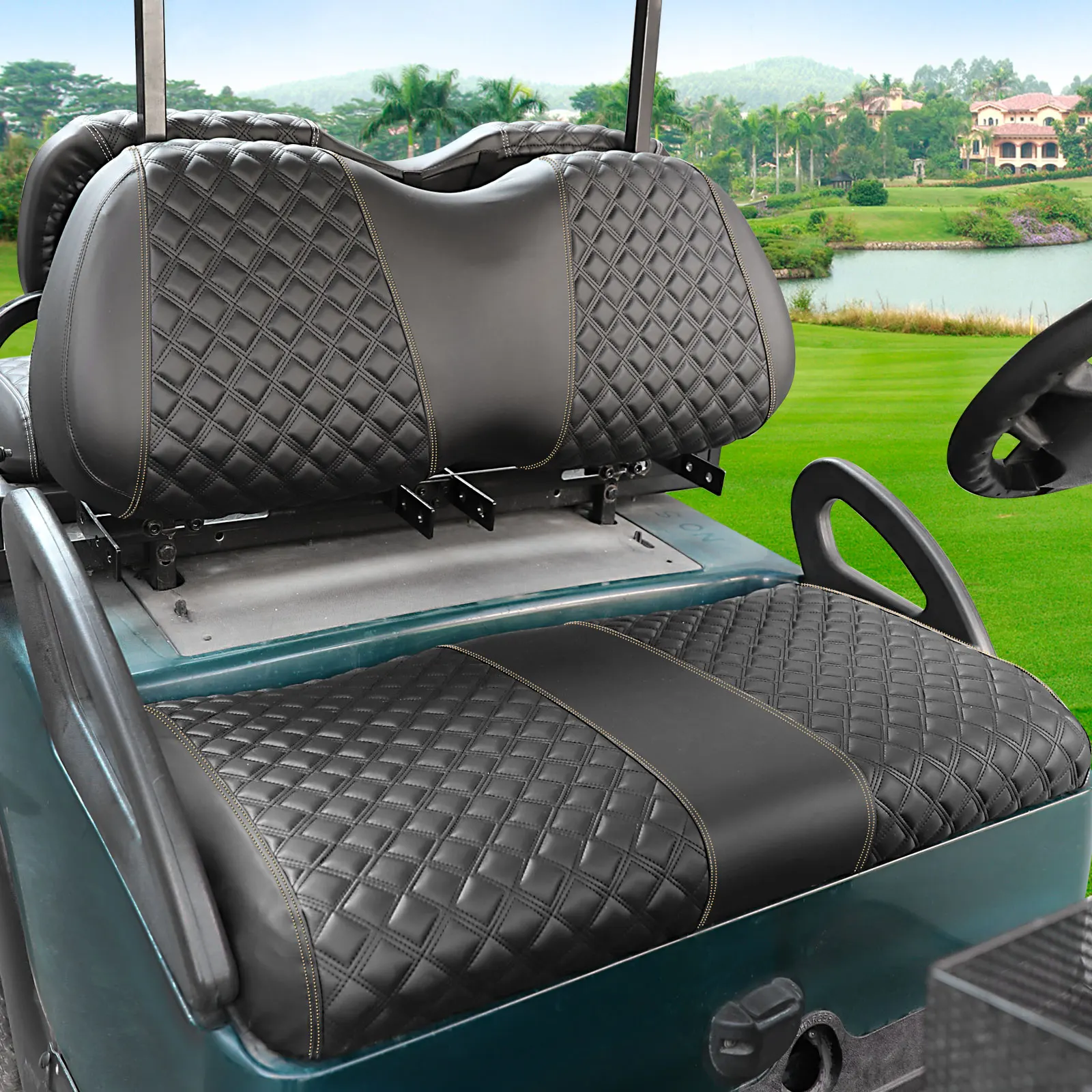 Roykaw Golf Cart Seat Covers Kit Fit for Club Car Precedent OEM Ordinary Seat Cushion, Comfortable, Breathable & Easy to Clean