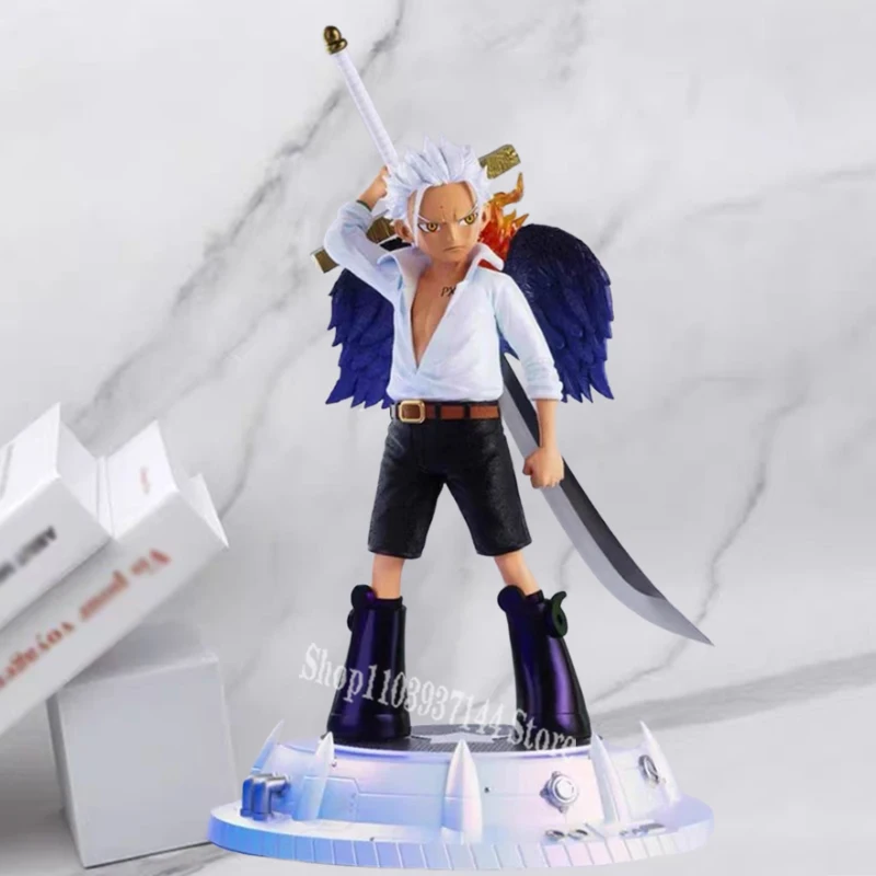 28cm Anime Seraphim S-Eagle Eye One Piece Figurine Dracule Mihawk Action Figure Blazing Angel Statue Gk Model PVC Collection Toy