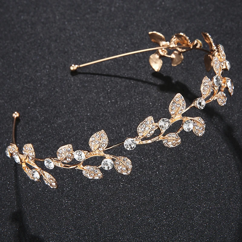 Einfache Kristall Damen Haarbänder Mode Legierung Mori Prinzessin Stirnband Kopfschmuck Party Urlaub Schmuck Haarschmuck Tiara – Detail 15