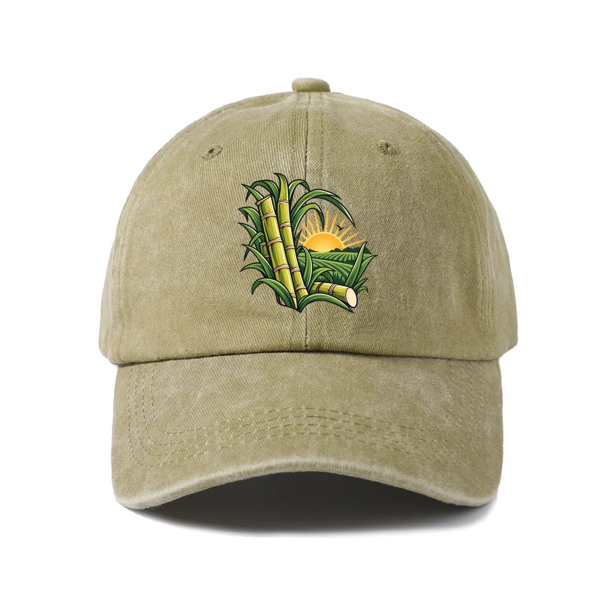 Desert Cactus Scene Graphic Vintage Washed Baseball Cap, Adjustable Unisex Dad Hat, Weekend Gift