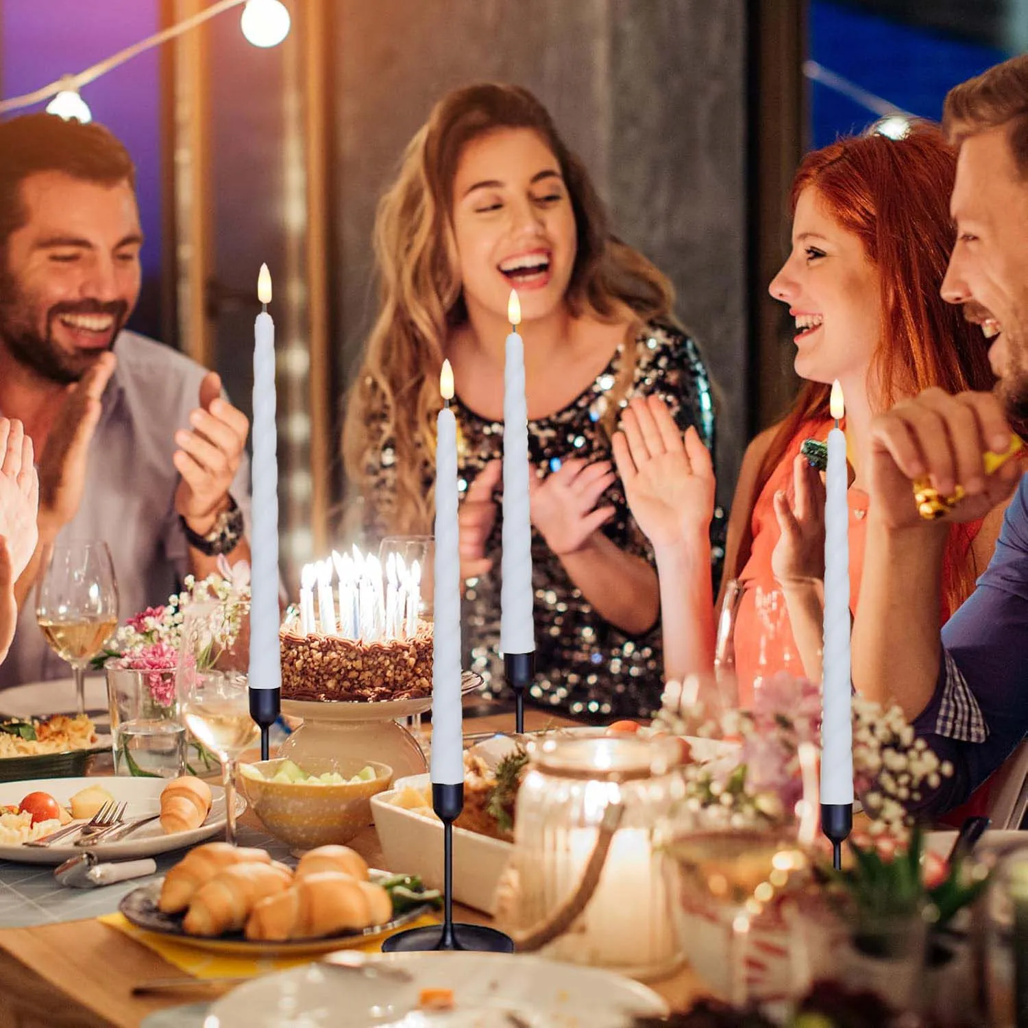 12-200 قطعة دوامة عديمة اللهب تفتق الشموع لحفل الزفاف الخفقان LED الشموع بطارية تعمل شمعة وهمية حفلة عشاء ديكور المنزل