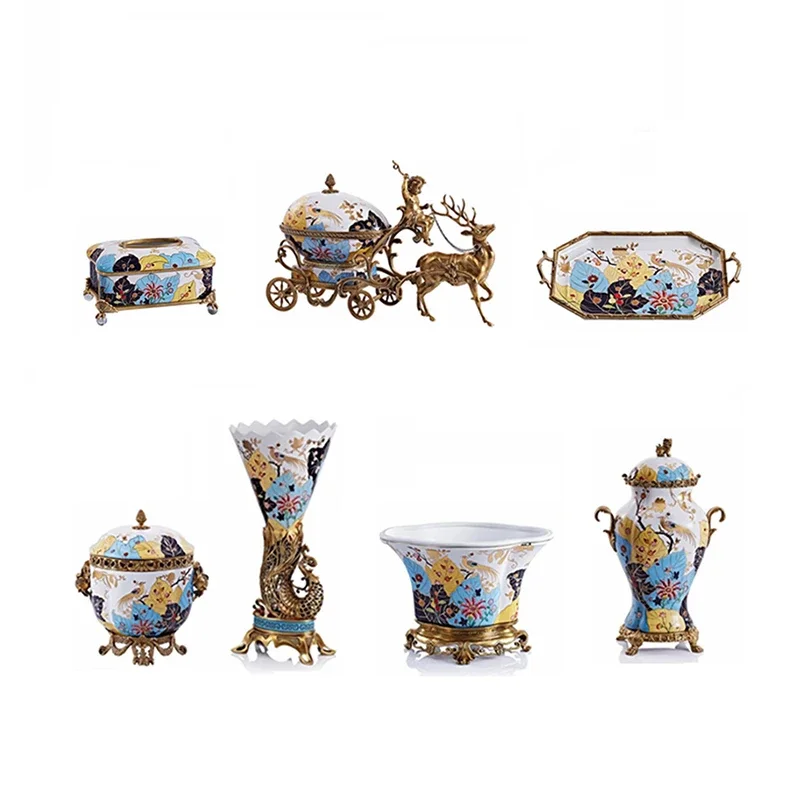 The product can be customized. High-end luxury French classical ornament vase tray flower pot