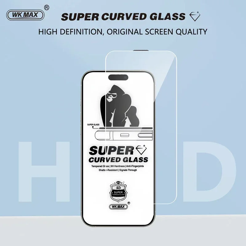 5Pcs WK MAX HD Dust Proof Screen Protector For iPhone 17 15 14 13 12 11 16 Pro Max Tempered Glass For iPhone Air XR X XS 16 Plus