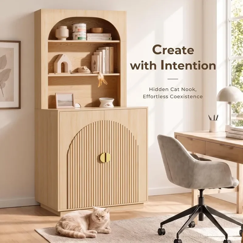 Extra Large Litter Box Enclosure for Self-Cleaning Litter Boxes