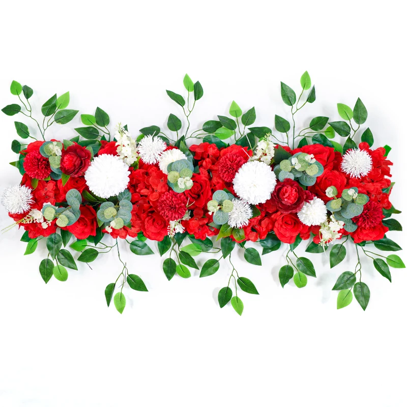 100cm DIY Wedding Flower Wall Decor Arrangement Supplies Silk Peony Rose Artificial Flower Row Decoration Wedding Arch Backdrop