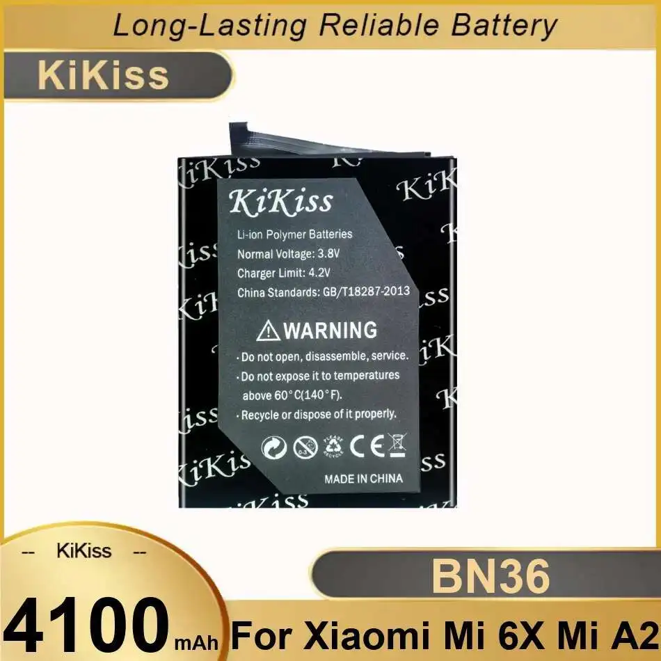 

Mobile Phone Battery High Capacity BN36 4100mAh For Xiaomi MI 6X Mi6X MI A2 MiA2 Stable
