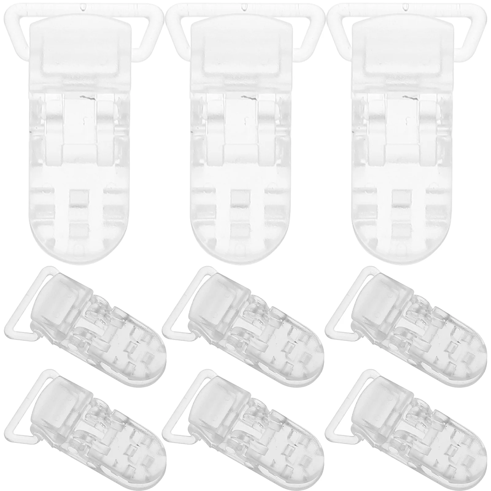 

25 Pcs T-shaped Clear Plastic Baby Pacifier Clips Badge Clips for Making Clips Straps Transparent plastic badge clips