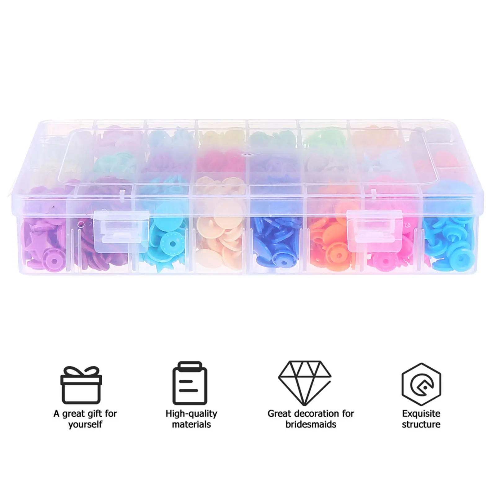 360 set Five Star Snap Button Kit Colorful Resin Plastic Snaps For Clothing Diapers Wear Sewing Craft Accessory Tool