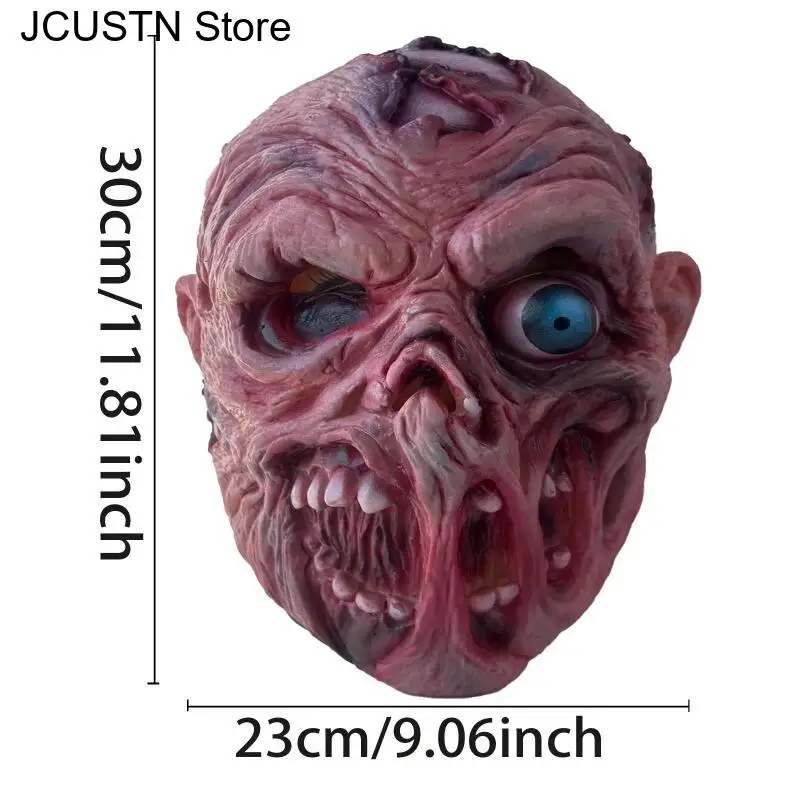 Masque de Cosplay d'horreur d'halloween pour femmes et hommes, masque de crâne de Zombie sanglant pour adultes, masque en Latex, accessoires de Costume de fête parodie