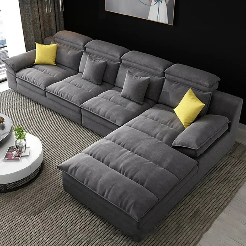 

Modern Living Room Sofas Puffs Sectional European Design L Shape Sofa Individual 3 Seater Apartment Canape Salon Home Furniture