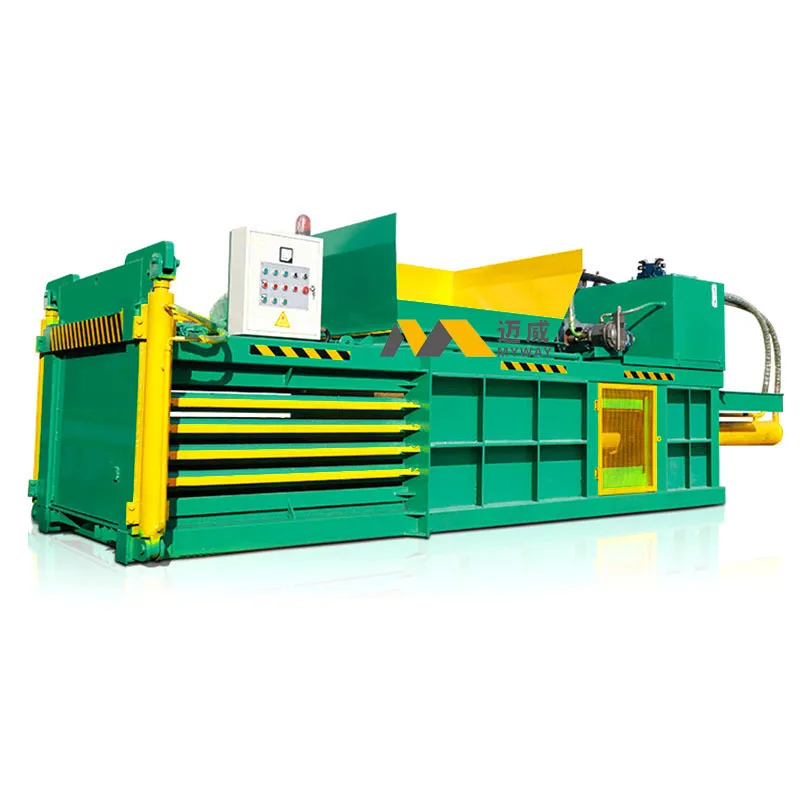 Horizontal cardboard compactor automatic paper hydraulic cardboard waste  baler baling press machine