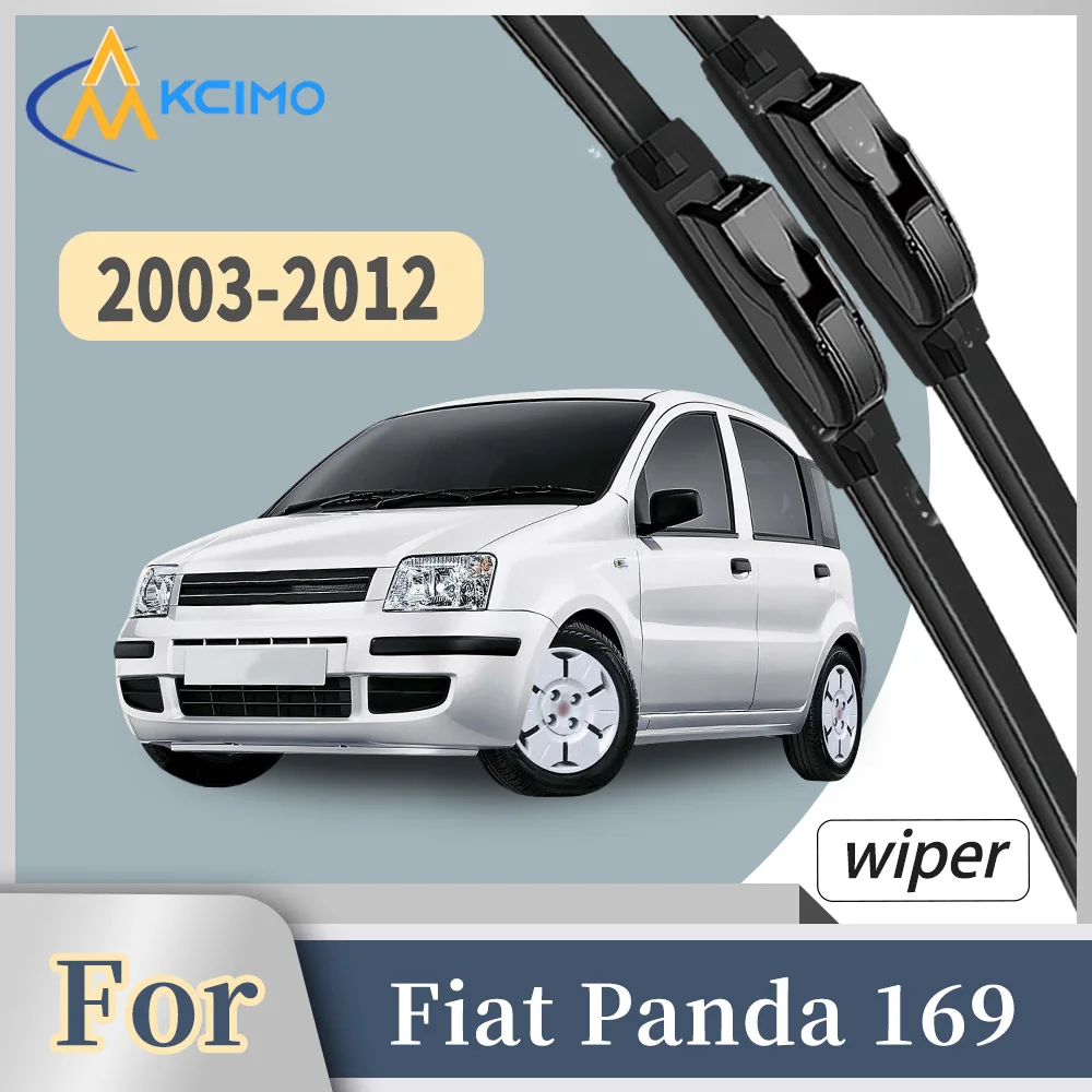 

Premium Rubber Front Windscreen Wiper Blades For Fiat Panda 169 2003-2012 Quiet Smooth Wiping Waterproof Windshield Kit 2Pcs