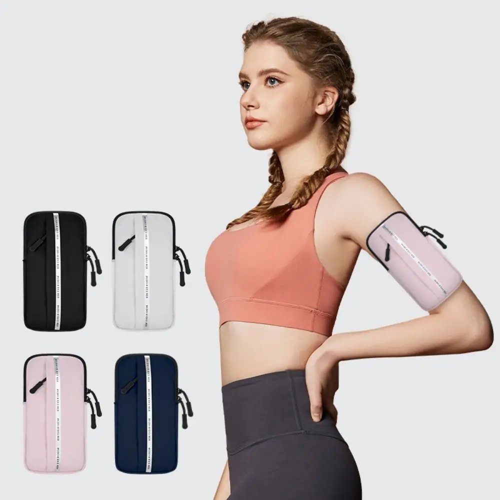 

PU Running Mobile Phone Arm Bag Large capacity Elastic Running Phone Holder Waterproof Cards Holder Armband Sports Phone Case