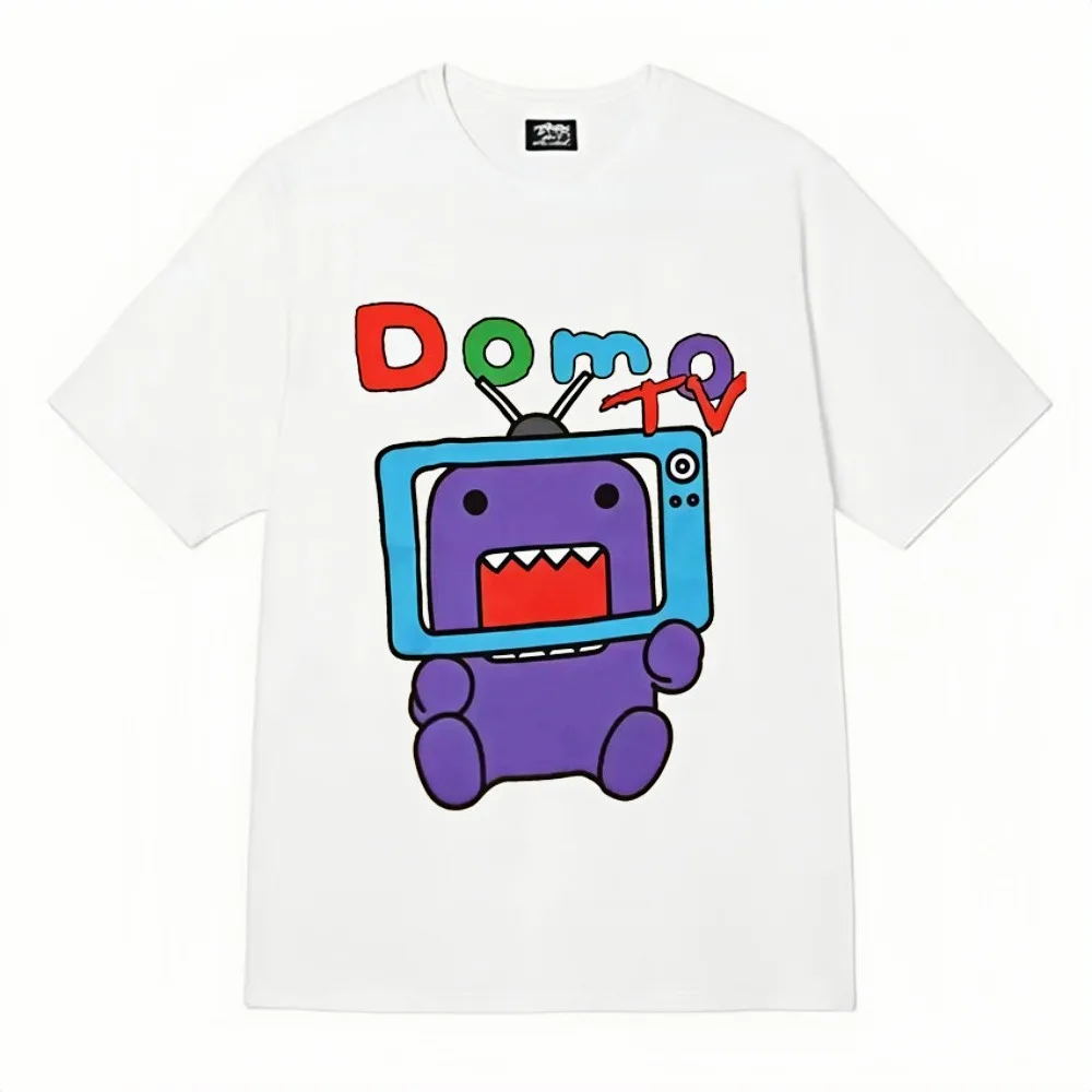 

Humor Domo Kun Tv Meme T-Shirts Men's Women's Cotton Unisex Relaxed fit Oversized Y2K Soft Cotton Streetwear Gothic Harajuku