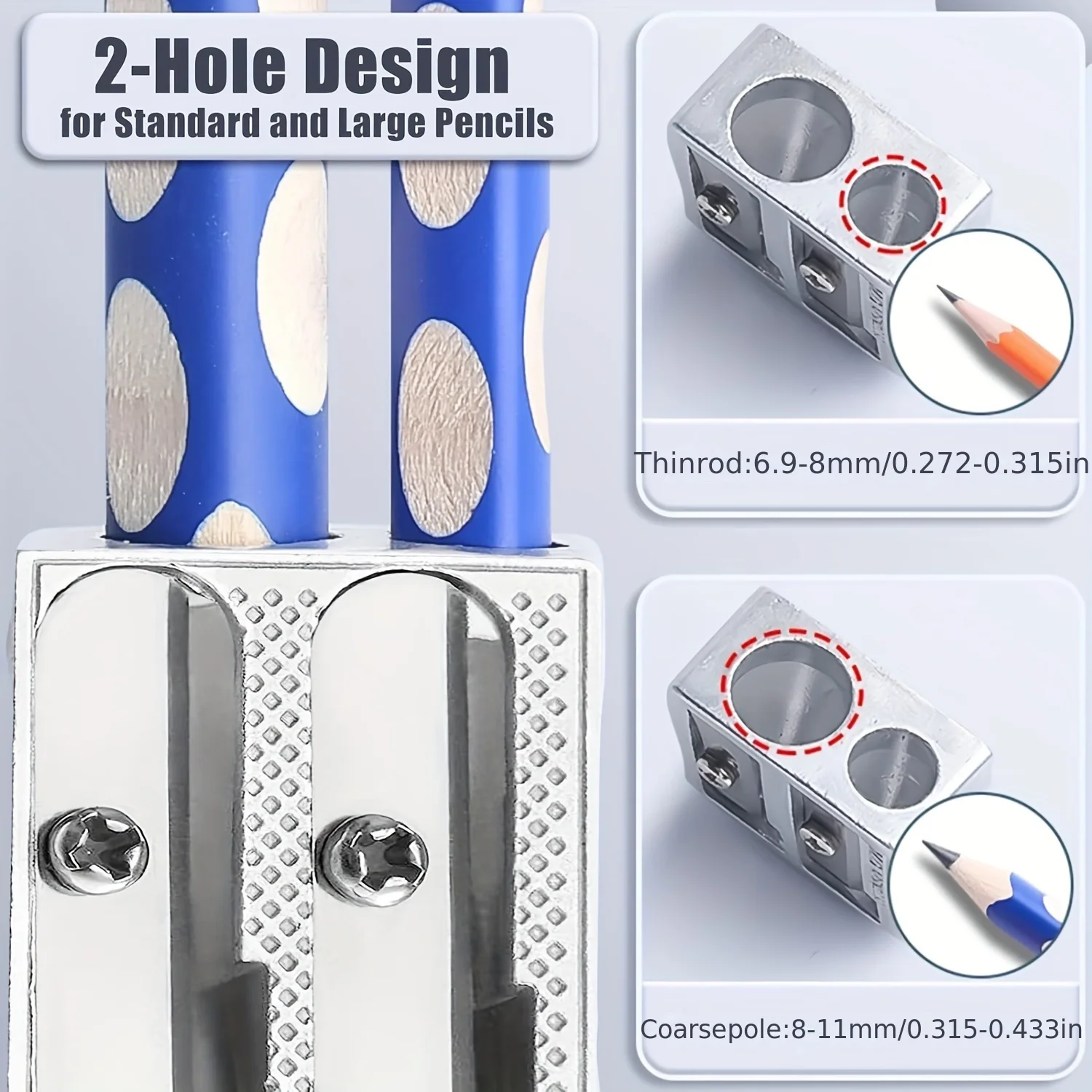 

Ручная точилка с двойным отверстием, совместимая с губной помадой, бровями, подводкой для губ, карандашами для подводки глаз - инструмент для макияжа
