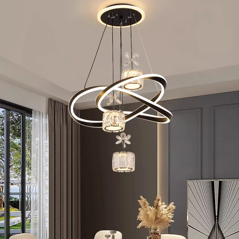 Restaurant Pendant Light Simple Dining Table Light Bar Counter Bedroom Pendant Light Adjustable Staircase Pendant Lights