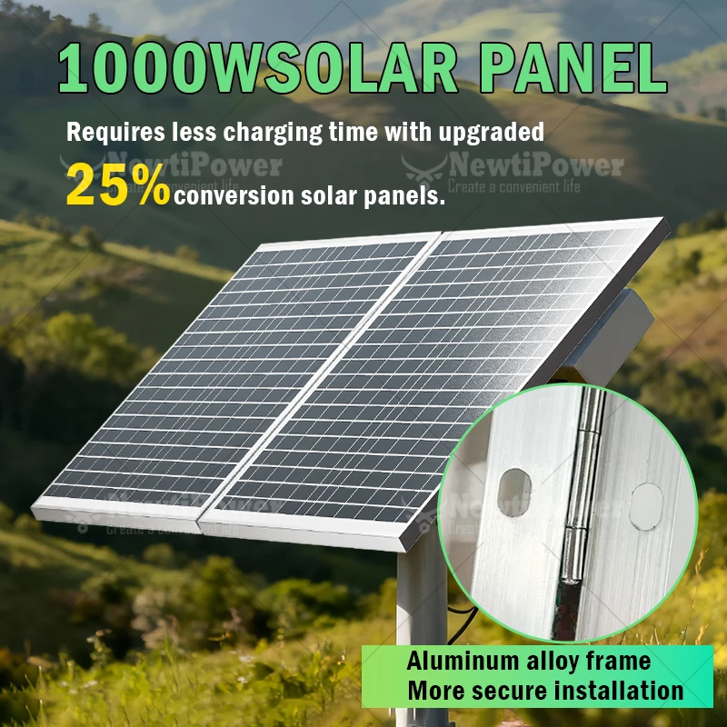 1000W Advanced Folding Solar Panel with 12V Output for Home, Reliable Car Charging, and All Your Camping Power Needs