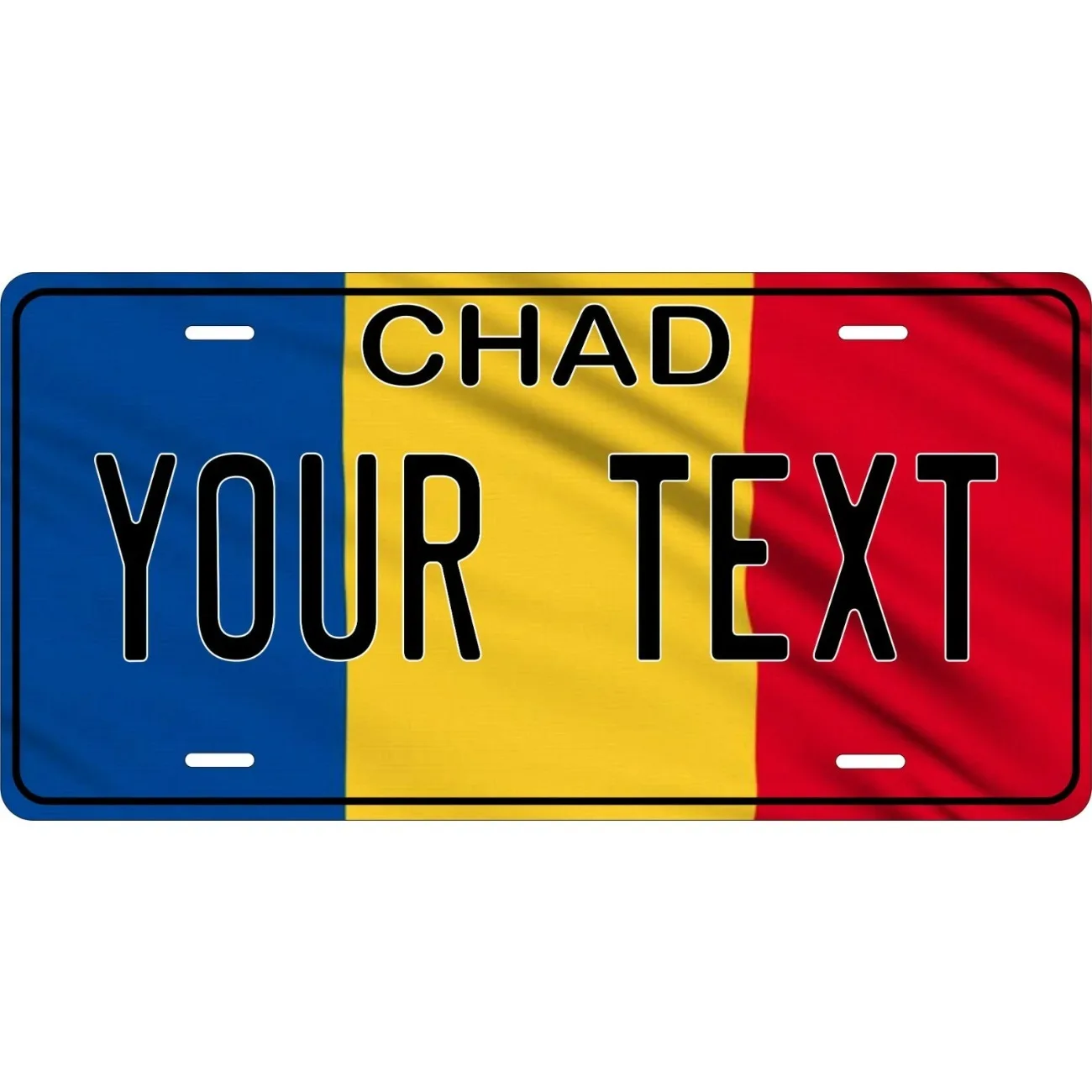 Chad Flag Wave Custom Personalized Decorative Tag Home Decor Dustproof Waterproof (Only Decoration)