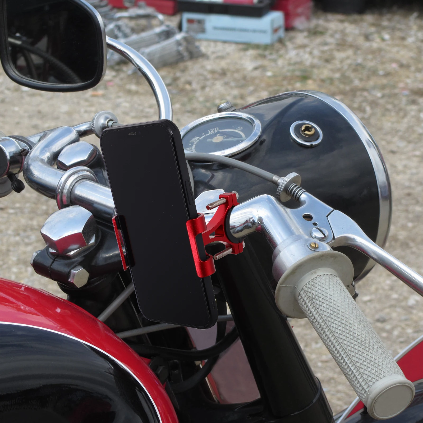 

Motorcycle Phone Mount Aluminum Alloy Holder For Universal Handlebar Cradle Compatible With Mountain Electric Scooter Atv