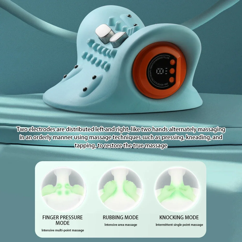 Cervical Massager for Adult Cervical Repair Traction Portable Neck and Head Acupoint Massage Pillow Neck Massager