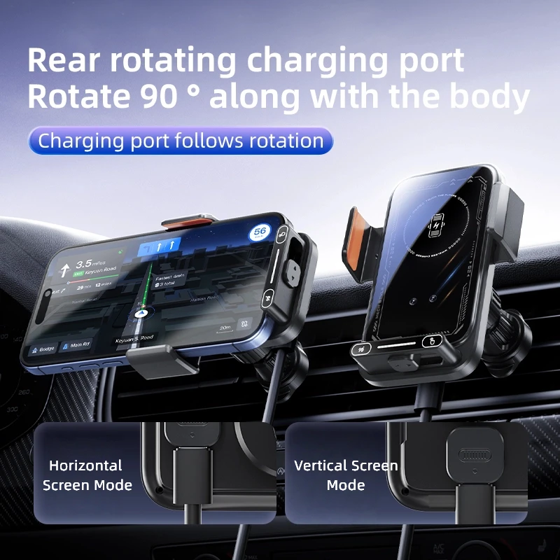 

Беспроводное автомобильное зарядное устройство, автомобильный держатель для телефона, зарядное устройство с автоматическим интеллектуальным зажимом для iPhone Samsung Flip, Galaxy S24/S24/