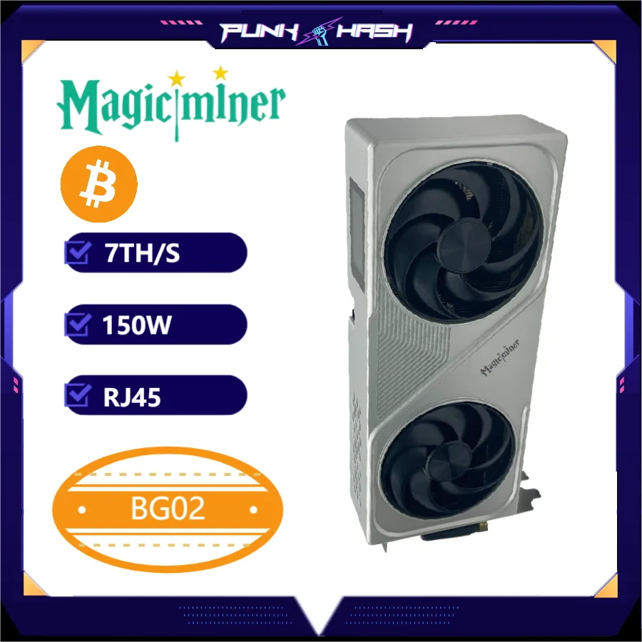 

Magic Miner BG02 7T 150W WiFi Bitcoin ASIC Miner | SHA256 Тихий криптомайнер для добычи BTC дома и небольшого офиса