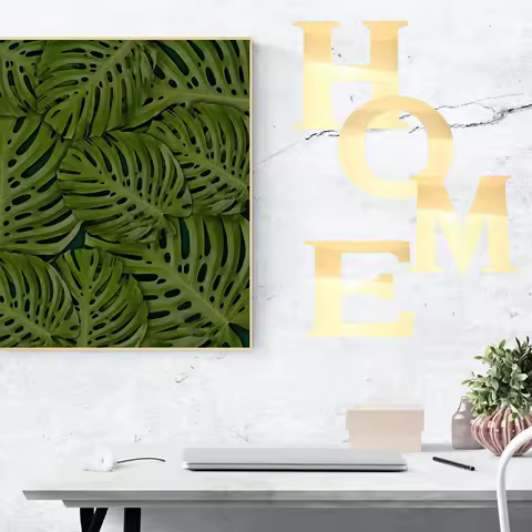 4pcs Acrylic Wall Stickers Mirror Home Sign Kitchen Decor Living Room Bedroom Reflective Surface Durable Easy Install Remove