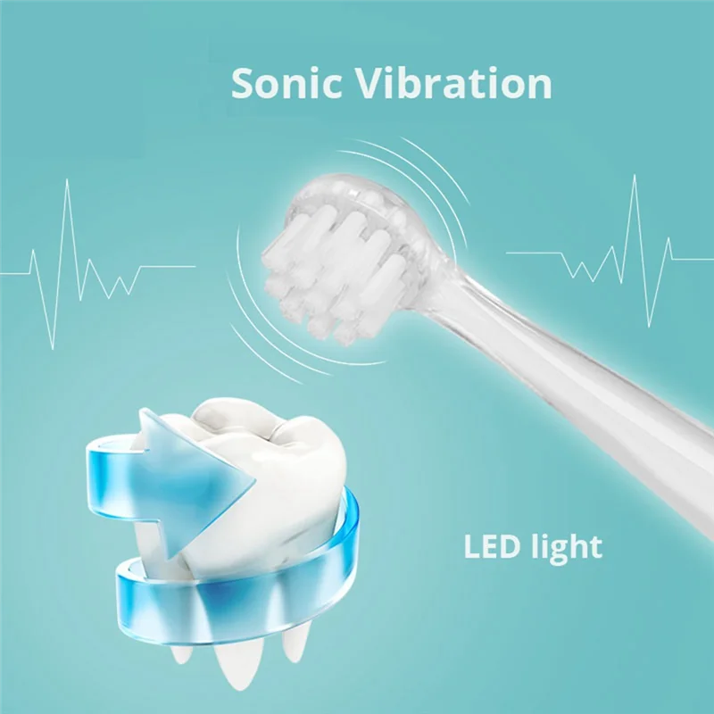 

-PQWN 12PCS For Seago Children Sonic Electric Toothbrush Kids Toothbrush Heads Replaceable Dupont Brush Head