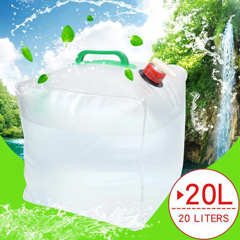 20L Camping Water Bag for Drinking Shower Large Capacity Water Container Kettle Outdoor Emergency Survival Tools with Taps