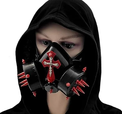 Steampunk Devil COS Anime Punk Mask Ghost Steps Street Green Star Spikes Masks Punk Cosplay Stage Party Face Masks