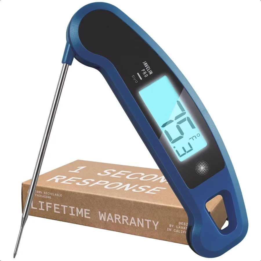 

Javelin PRO Duo UltraFast 1Second Profional Digital Instant Read Meat Thermometer for Grill and Cooking AutoRotating Backlit Di