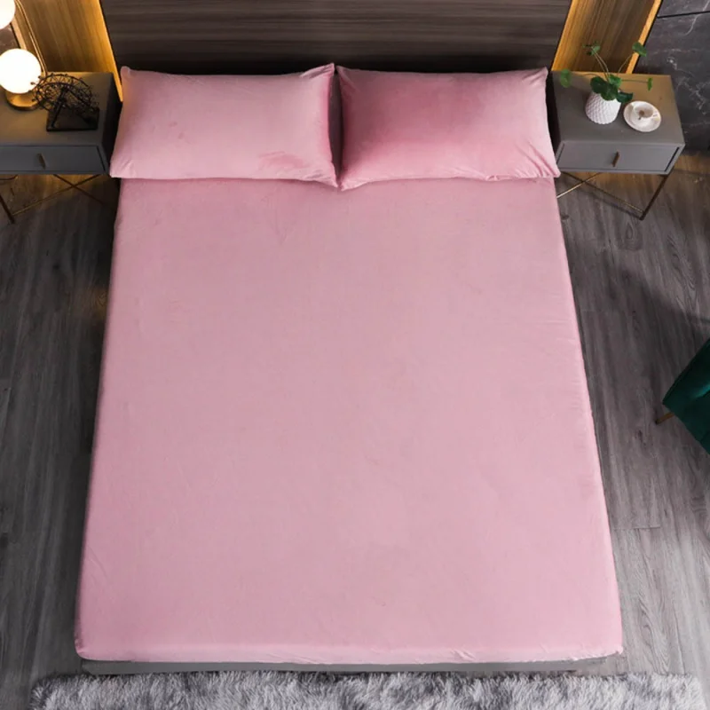 Solid Color Crystal Velvet -Piece Simmons Protective Warm Cover Mattress Single Double 1.8 Bed