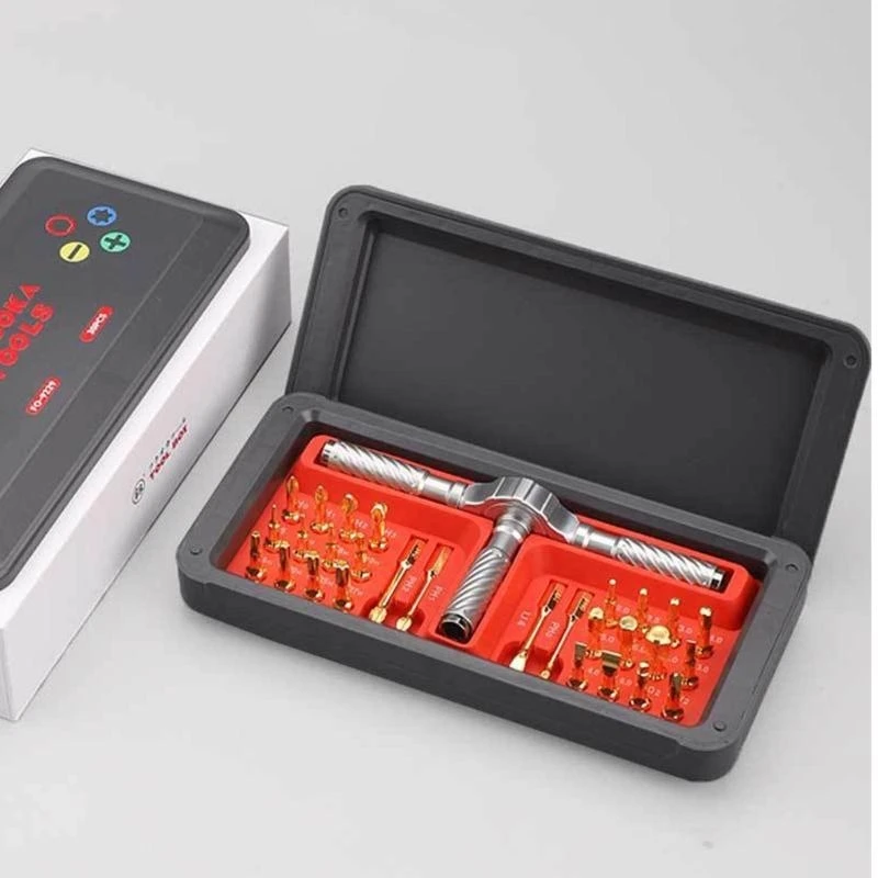 30 в 1 -х сфотографированном наборе отвертки с магнитной отверткой, с съемной ручкой для глаз.