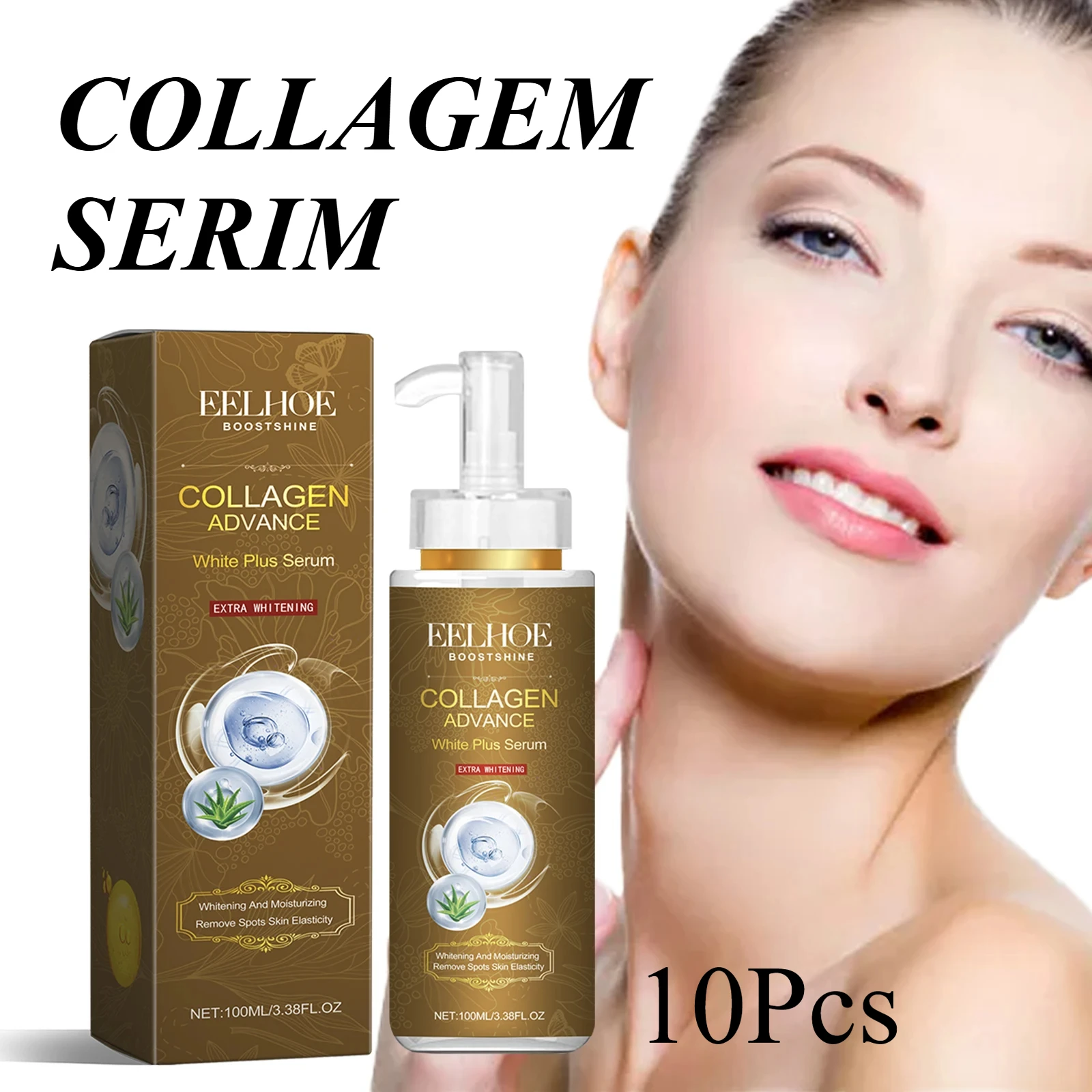 Collagen Anti Wrinkle Serum Improve Pigmentation Fade Fine Lines Reduce Dark Spots Deep Moisturize Skin Face Care Essence 10Pcs