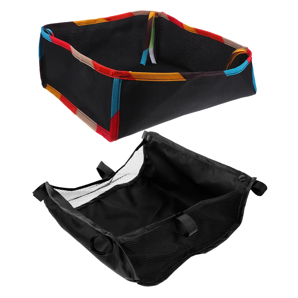 2 قطعة حقيبة تخزين عربة الأطفال منظم شبكي لعربة الأطفال العالمية سلة سفلية حامل زجاجة الحفاضات ملحقات عربة الأطفال